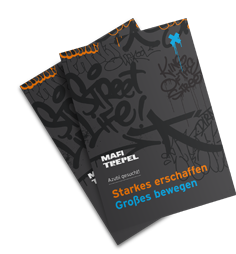 TREPEL corporate communication booklet with graffiti-style cover